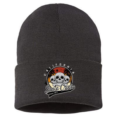 Retro Vintage Santa Cruz California Skull Street Wear Sustainable Knit Beanie