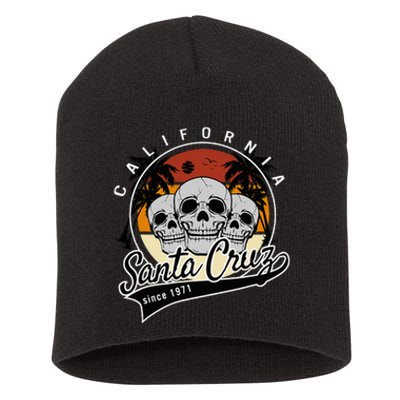 Retro Vintage Santa Cruz California Skull Street Wear Short Acrylic Beanie