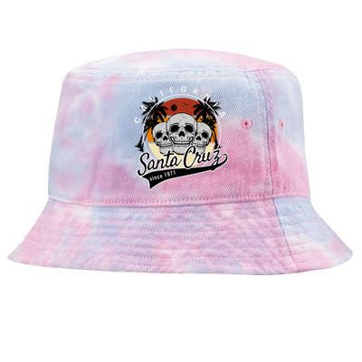 Retro Vintage Santa Cruz California Skull Street Wear Tie-Dyed Bucket Hat