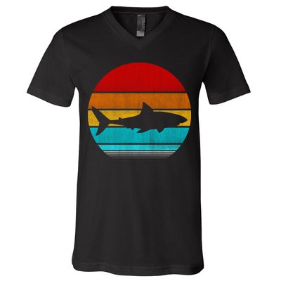 Retro Vintage Shark V-Neck T-Shirt