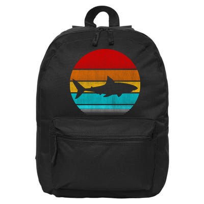 Retro Vintage Shark 16 in Basic Backpack