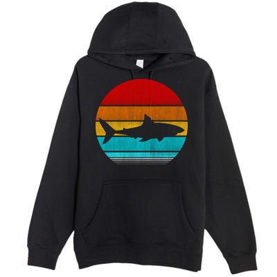 Retro Vintage Shark Premium Pullover Hoodie