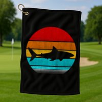 Retro Vintage Shark Golf Towel