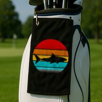Retro Vintage Shark Golf Towel