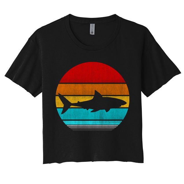 Retro Vintage Shark Crop Top