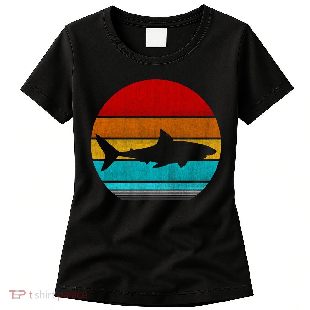 Retro Vintage Shark Womens T-Shirt