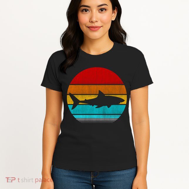 Retro Vintage Shark Womens T-Shirt