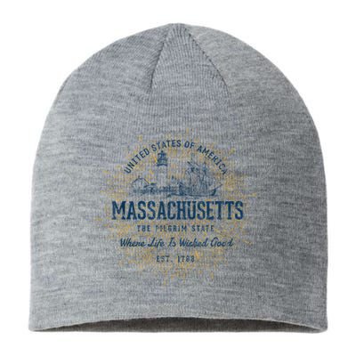 Retro Vintage State Of Massachusetts Sustainable Beanie