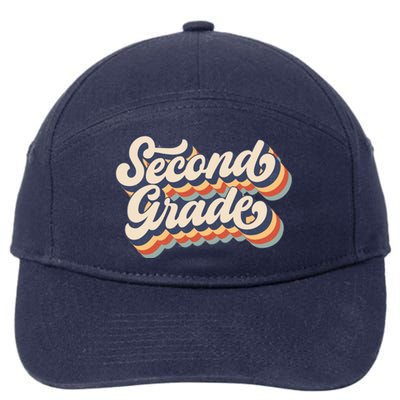 Retro Vintage Second Grade Student Teacher Back To School Gift 7-Panel Snapback Hat