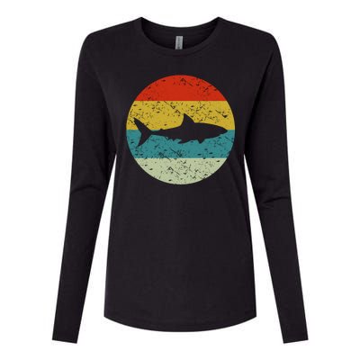 Retro Vintage Shark Womens Cotton Relaxed Long Sleeve T-Shirt