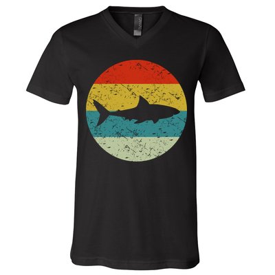 Retro Vintage Shark V-Neck T-Shirt