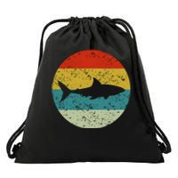 Retro Vintage Shark Drawstring Bag