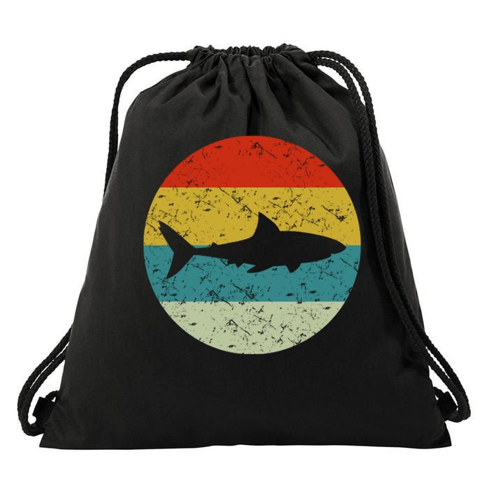 Retro Vintage Shark Drawstring Bag