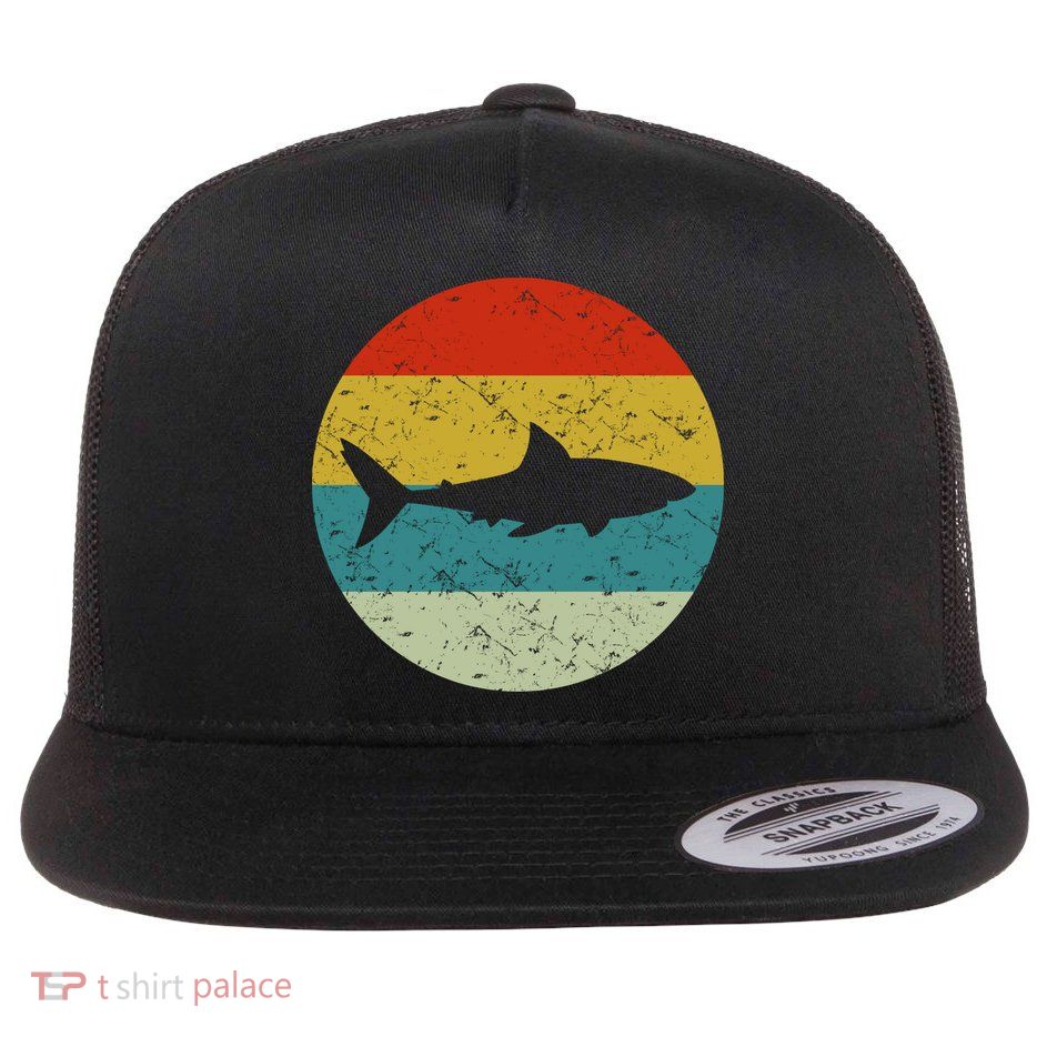 Retro Vintage Shark Flatbill Hat