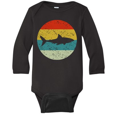 Retro Vintage Shark Baby Long Sleeve Bodysuit