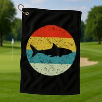 Retro Vintage Shark Golf Towel