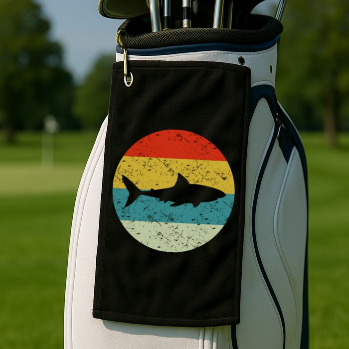 Retro Vintage Shark Golf Towel