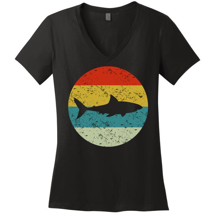 Retro Vintage Shark Women's V-Neck T-Shirt