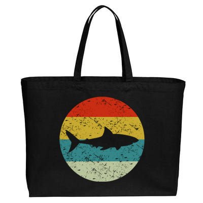 Retro Vintage Shark Cotton Canvas Jumbo Tote