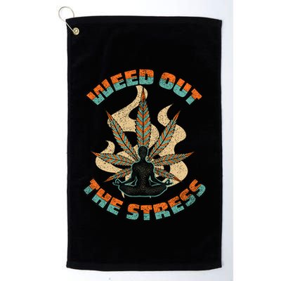 Retro Vintage Style 420 Weed Out The Stress Marijuana Stoner Golf Towel