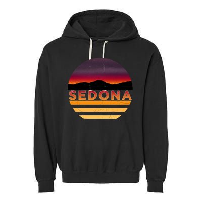 Retro Vintage Sedona Arizona Az Sunset Great Gift Garment-Dyed Fleece Hoodie