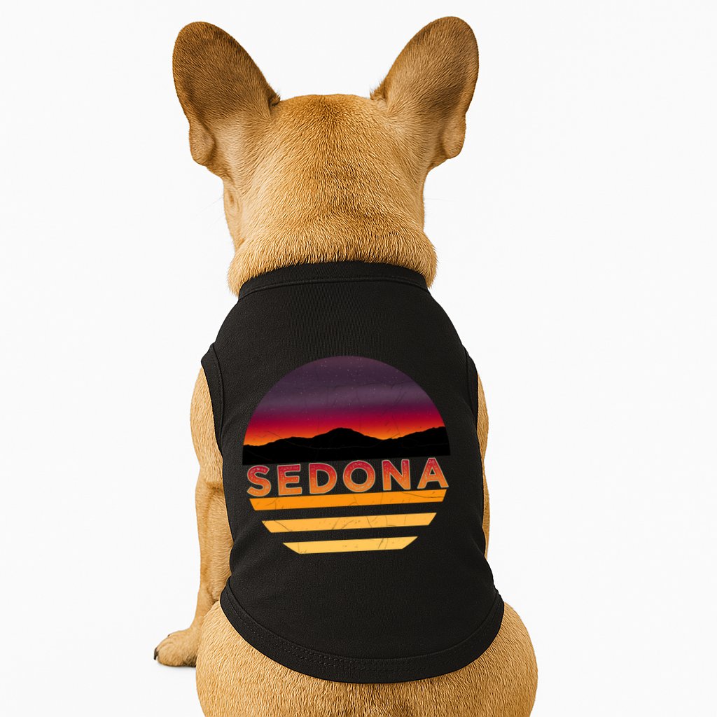 Retro Vintage Sedona Arizona Az Sunset Great Gift Doggie Tank