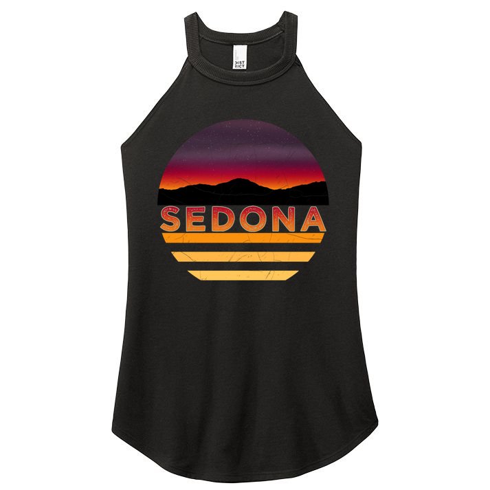 Retro Vintage Sedona Arizona Az Sunset Great Gift Women's Perfect Tri Rocker Tank