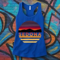 Retro Vintage Sedona Arizona Az Sunset Great Gift Womens Tank Top