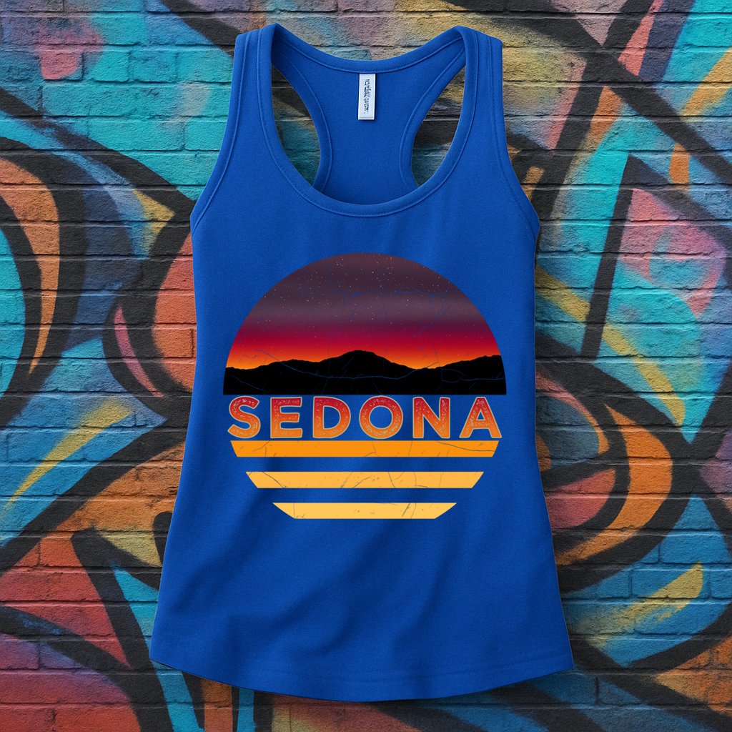 Retro Vintage Sedona Arizona Az Sunset Great Gift Womens Tank Top