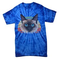 Retro Vintage Siamese Cat Lover 70s Design Cool Gift Tie-Dye T-Shirt