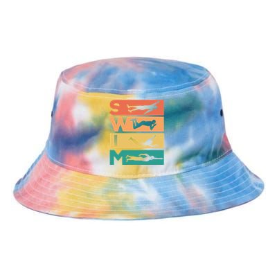 Retro Vintage Swimming Gift For Swimmers Cool Gift Tie Dye Newport Bucket Hat