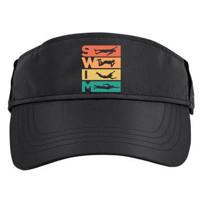 Retro Vintage Swimming Gift For Swimmers Cool Gift Adult Drive Performance Visor