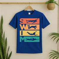 Retro Vintage Swimming Gift For Swimmers Cool Gift T-Shirt