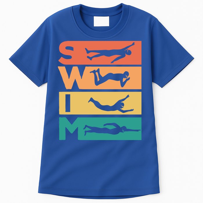 Retro Vintage Swimming Gift For Swimmers Cool Gift Tall T-Shirt