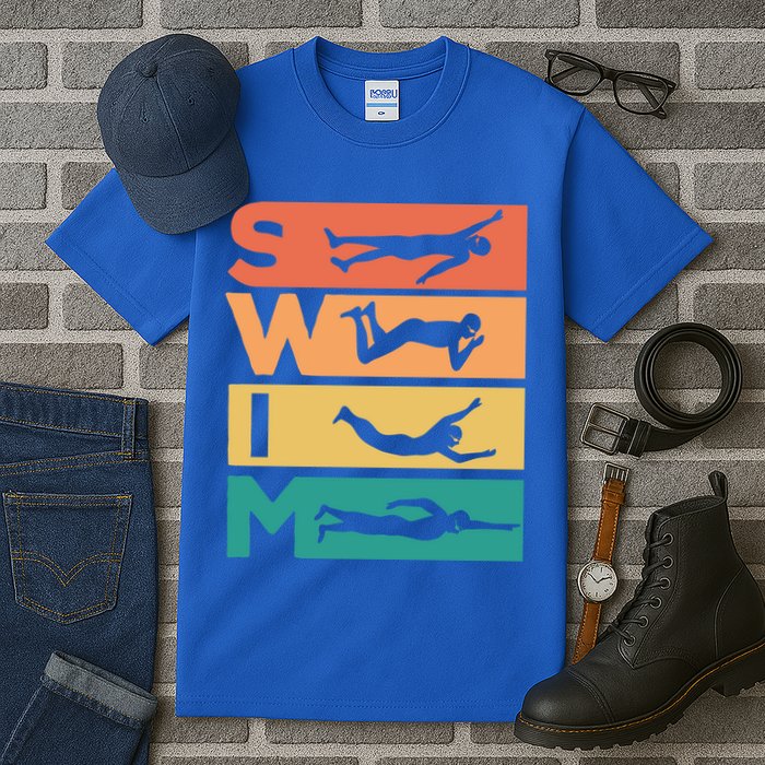 Retro Vintage Swimming Gift For Swimmers Cool Gift Tall T-Shirt