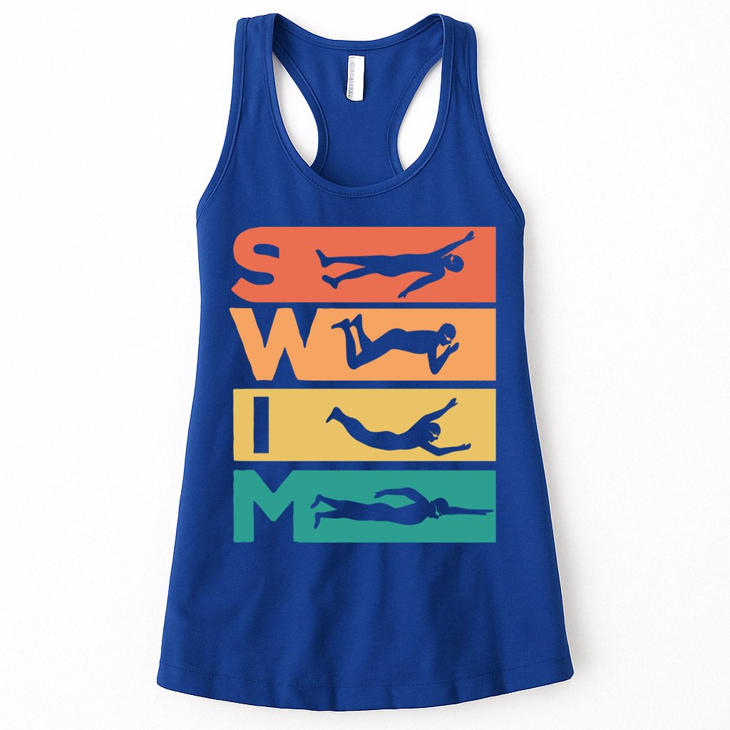 Retro Vintage Swimming Gift For Swimmers Cool Gift Womens Tank Top