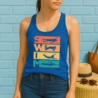 Retro Vintage Swimming Gift For Swimmers Cool Gift Womens Tank Top