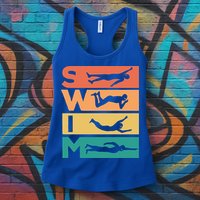 Retro Vintage Swimming Gift For Swimmers Cool Gift Womens Tank Top