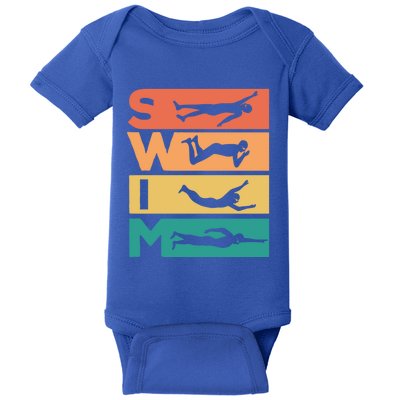 Retro Vintage Swimming Gift For Swimmers Cool Gift Baby Bodysuit