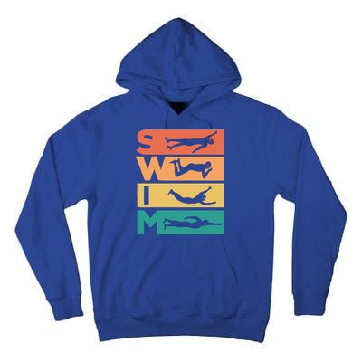 Retro Vintage Swimming Gift For Swimmers Cool Gift Tall Hoodie