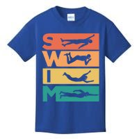 Retro Vintage Swimming Gift For Swimmers Cool Gift Kids T-Shirt