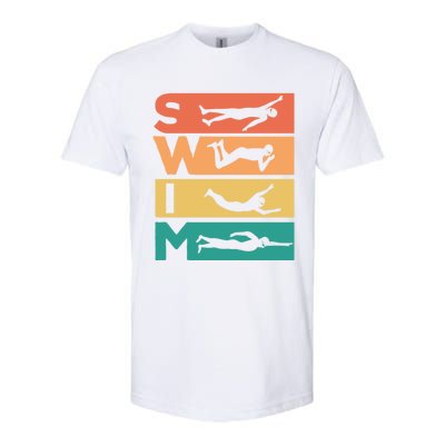 Retro Vintage Swimming Gift For Swimmers Cool Gift Softstyle® CVC T-Shirt