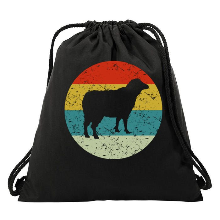 Retro Vintage Sheep Drawstring Bag