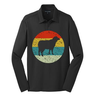 Retro Vintage Sheep Silk Touch Performance Long Sleeve Polo