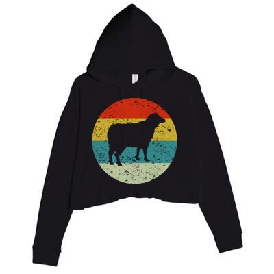 Retro Vintage Sheep Crop Fleece Hoodie