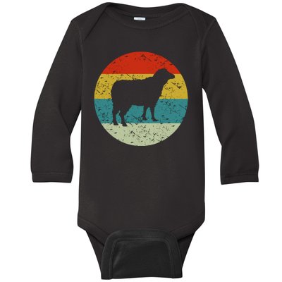 Retro Vintage Sheep Baby Long Sleeve Bodysuit