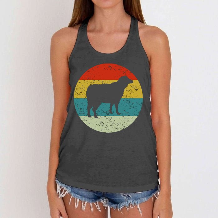 Retro Vintage Sheep Women's Knotted Racerback Tank