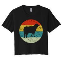 Retro Vintage Sheep Women's Crop Top Tee