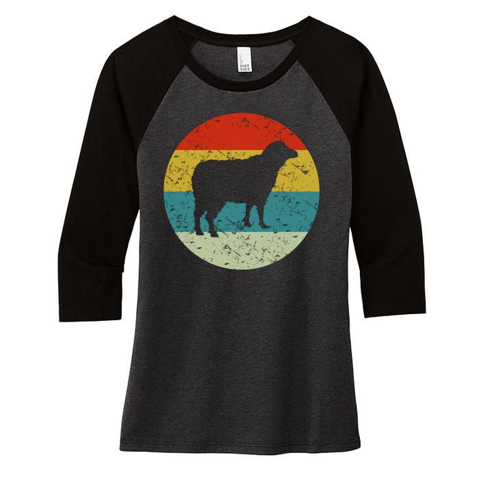 Retro Vintage Sheep Women's Tri-Blend 3/4-Sleeve Raglan Shirt