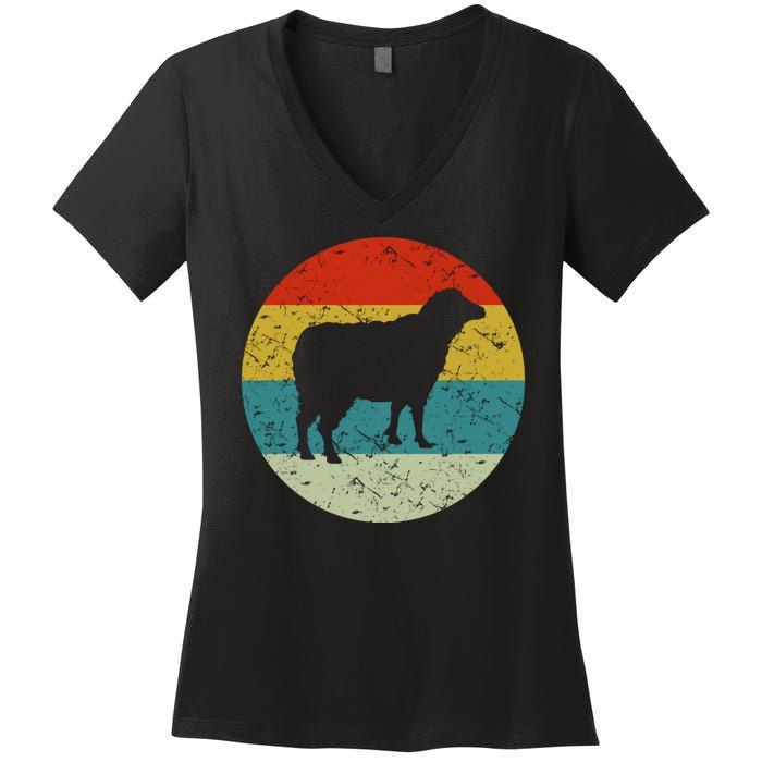 Retro Vintage Sheep Women's V-Neck T-Shirt